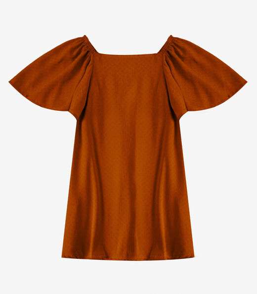 Vestido Infantil em Viscose Infinita Cor Marrom