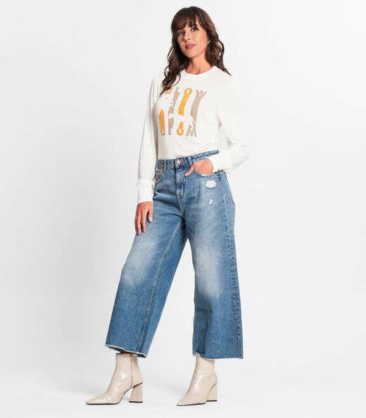 Blusa Feminina Manga Longa Glow Rovitex Bege