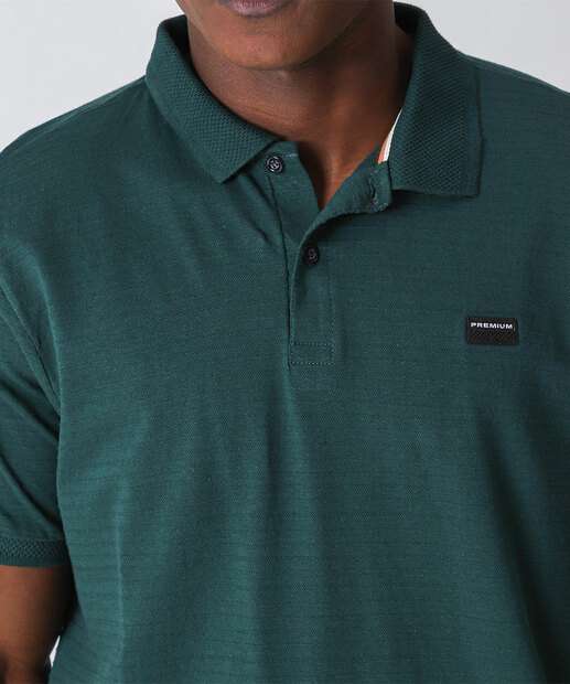 Polo Masculina Textura Marisa Verde