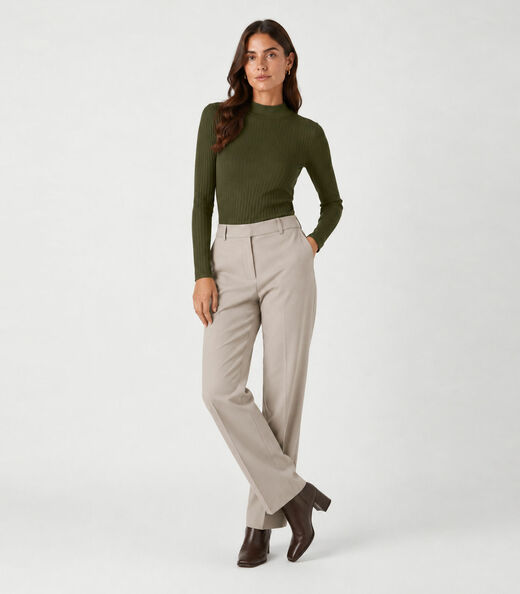 Blusa Manga Longa Feminina Canelada Select Verde