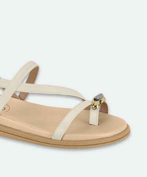 Sandália Feminina Rasteira Beira Rio Branco