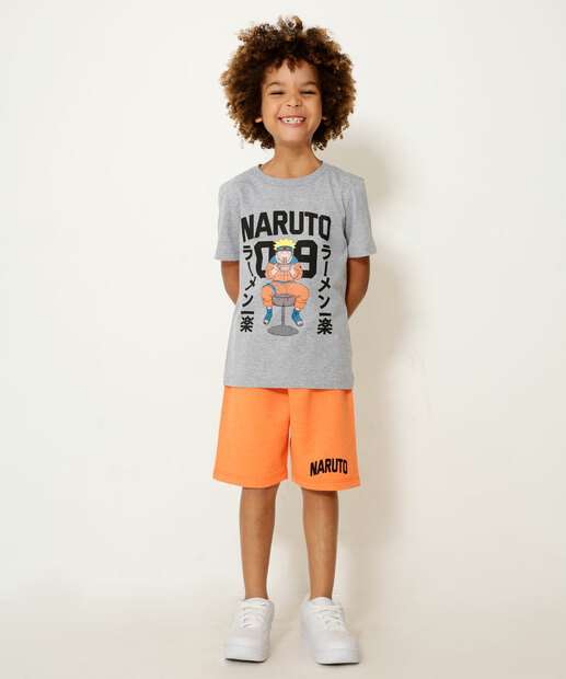 Conjunto Infantil Manga Curta Naruto Tam 4 a 10