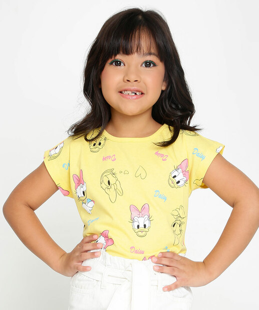 Camiseta Infantil Margarida Manga Curta Disney Tam 4 a 10