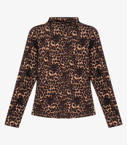Blusa manga Longa Animal Print Endless Marrom