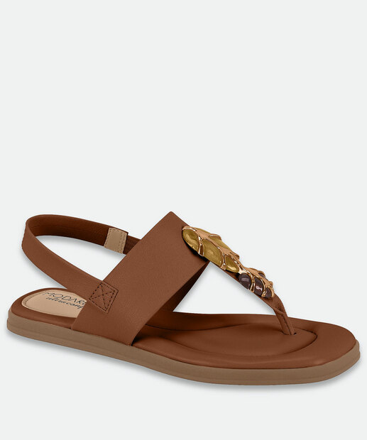 Image_Sandália Feminina Rasteira Pedras Sintéticas Modare Marrom