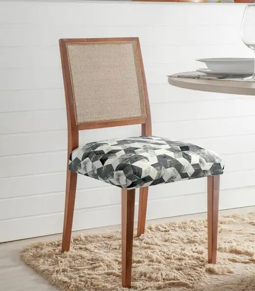 Image_Capa Estampada Para Assento De Cadeira Adomes Cinza