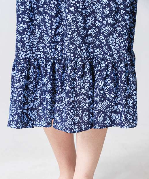 Vestido Juvenil Midi Estampa Flores Marisa Tam 10 a 16 Azul