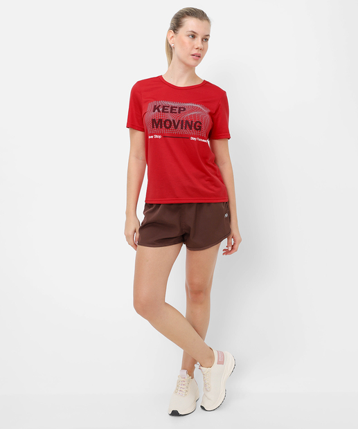 Blusa Feminina Fitness Estampada Marisa Vermelho