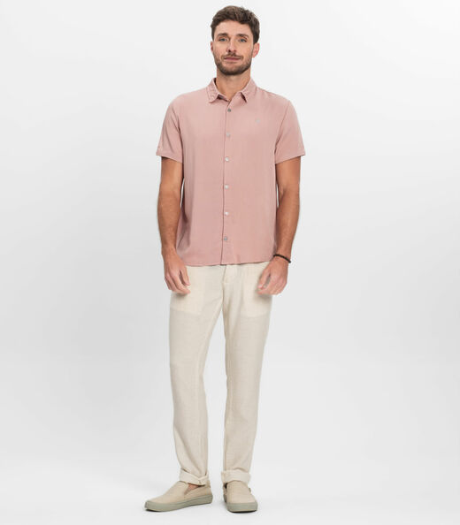 Camisa Masculina Manga Curta Diametro Rosa