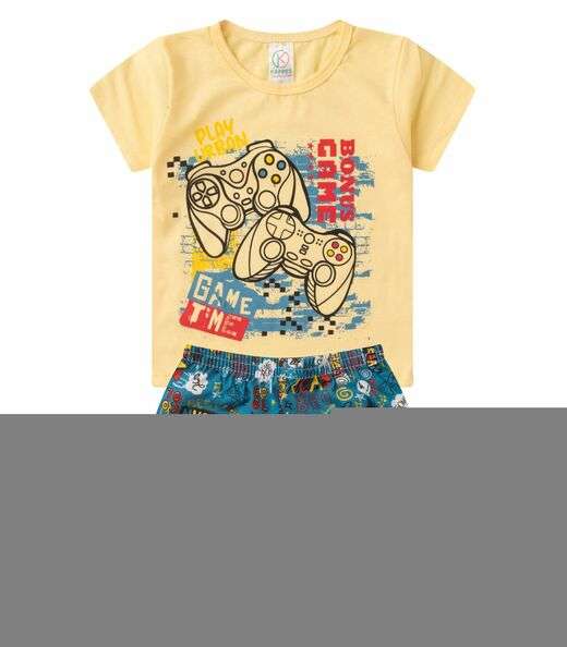 Pijama Infantil Menino Brilha No Escuro kappes Amarelo