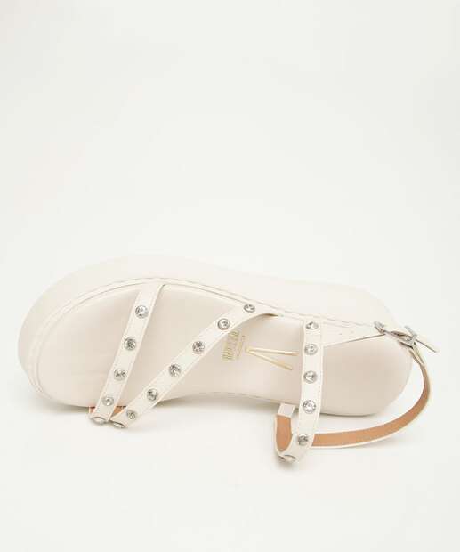 Sandália Feminina Flatform Strass Vizzano 