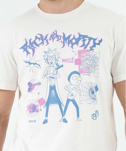 Camiseta Masculina Rick And Morty Warner Bros Off White