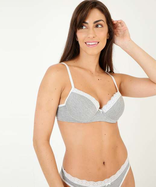 Sutiã Com Base E Com Bojo Recorte Renda Marisa