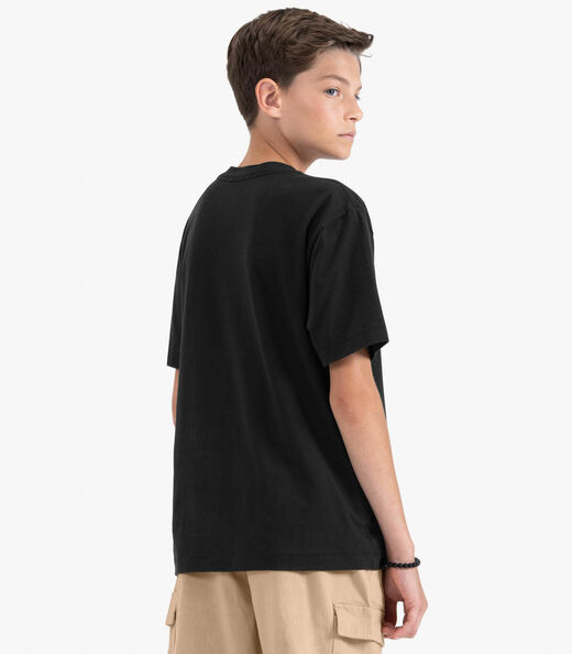 Camiseta Juvenil Masculina em Meia Malha Minty Preto