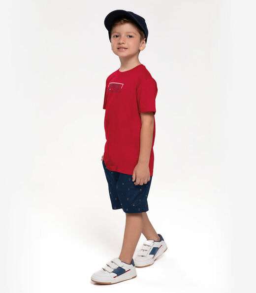 Conjunto Infantil Camiseta Com Bermuda Trick Nick Azul