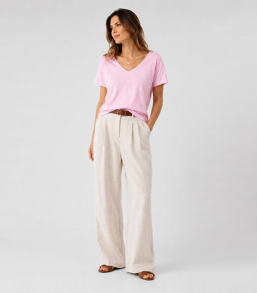 Blusa Feminina Decote Em V Nas Costas Infinita Cor Rosa