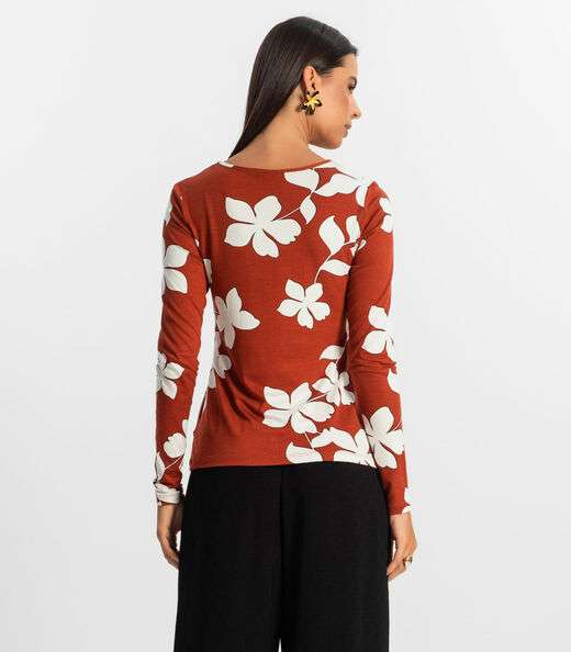 Blusa Manga Longa Feminina Rovitex Laranja