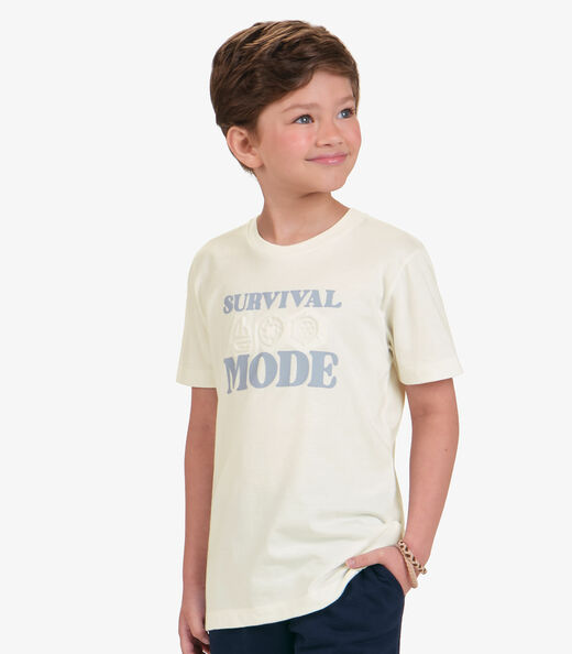 Conjunto Camiseta com Bermuda Trick Nick Bege