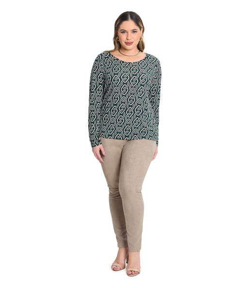 Blusa Manga Longa Viscotorcion Secret Glam Verde