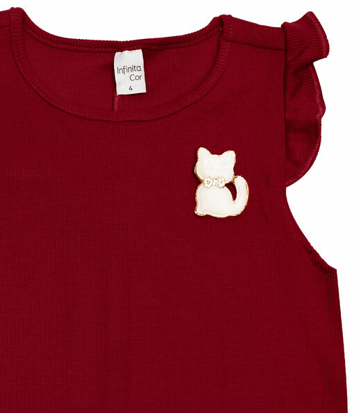 Blusa Infantil Feminina Ribana Infinita Cor Vermelho