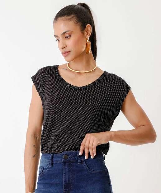 Blusa Feminina Textura Sem Manga Marisa