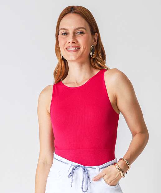 Image_Blusa Regata Feminina Sem Costura Canelada Marisa Rosa