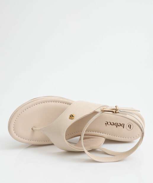 Sandália Feminina Flatform Verniz Bebecê Off White