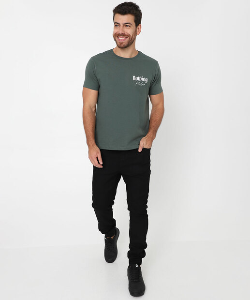 Camiseta Masculina Estampada Marisa Verde