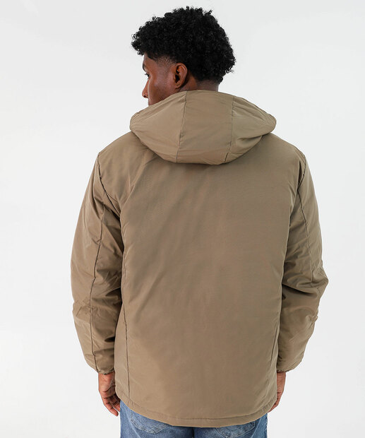 Jaqueta Masculina com Capuz Marisa Bege 