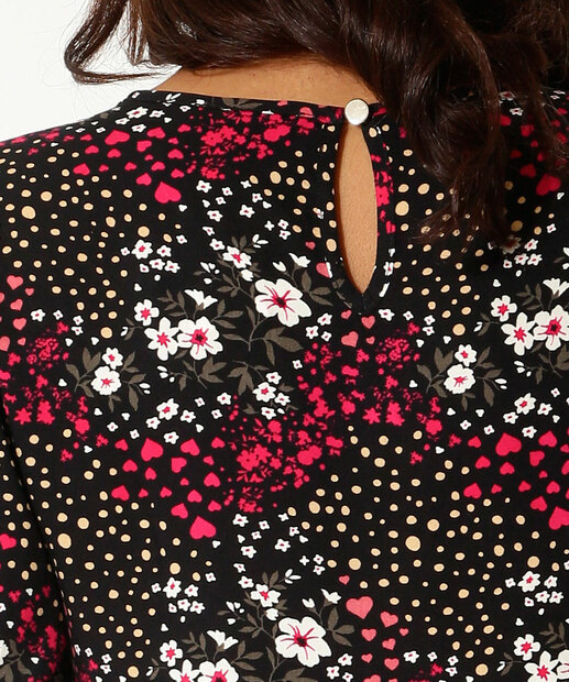 Vestido Feminino Estampa Floral Manga 3/4 Marisa