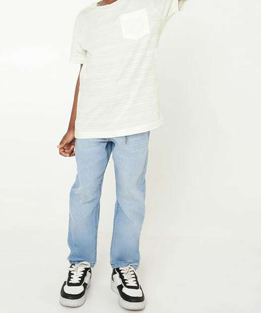 Camiseta Infantil Textura Bolso MR Tam 4 a 10