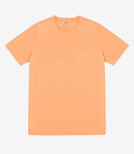 Camiseta Masculina Básica Meia Malha Diametro Laranja