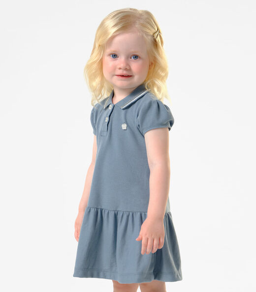 Vestido Infantil Menina Polo Piquet Trick Nick Azul