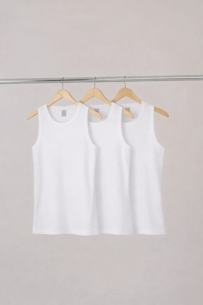 Kit 3 Regatas Feminina Friso Algodão Leve Macio Rovitex