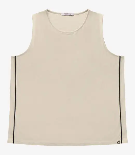 Regata Viscose Lisa Plus Size Secret Glam Bege