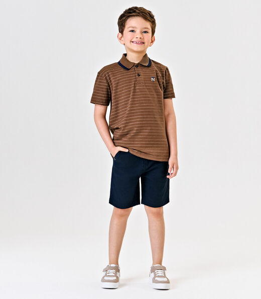 Conjunto Polo Com Bermuda Menino Trick Nick Marrom