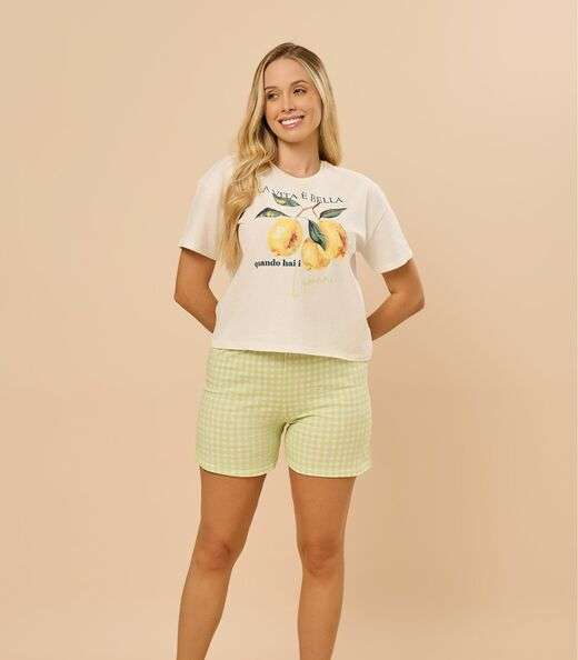 Image_Pijama Feminino Manga Curta Meia Malha Evanilda Bege