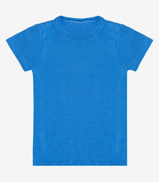 Blusa Infantil Manga Curta Básica Soletex Azul