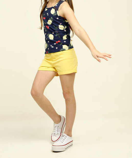 Short Infantil Sarja Bolsos Marisa Tam 4 a 10