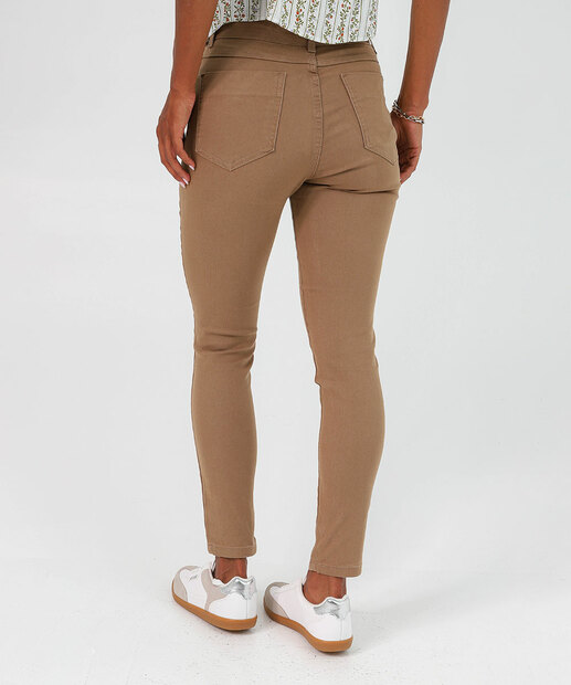 Calça Feminina Sarja Skinny Sawary Marrom