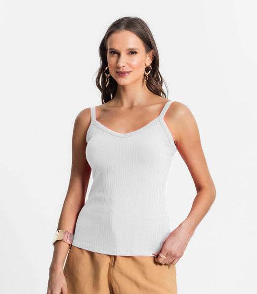 Blusa de Alça Feminina Select Branco