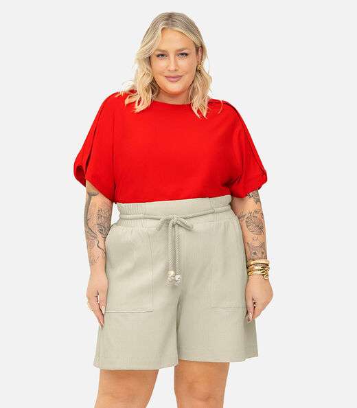 Bermuda Feminina Moletinho Secret Glam Bege