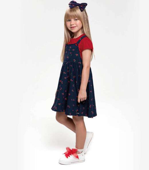 Conjunto Infantil Salopete Com Blusa Trick Nick Azul