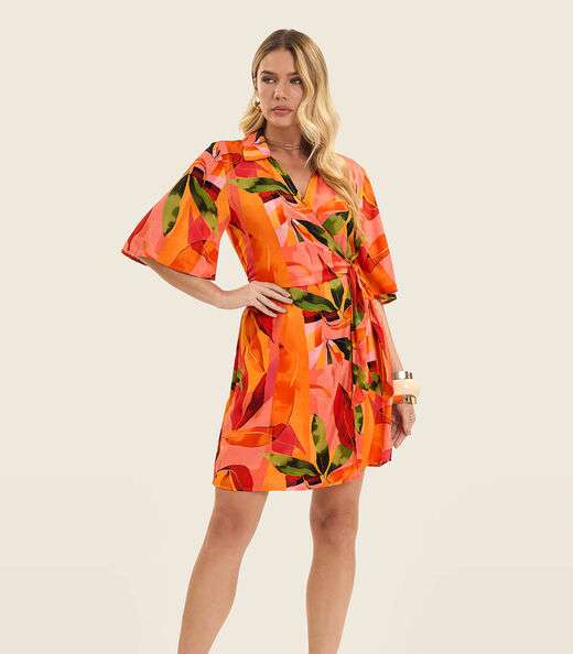 Vestido Chemise Feminino Transpassado Endless Rosa