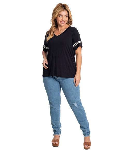 Blusa Feminina Plus Size Retilínea Secret Glam Preto