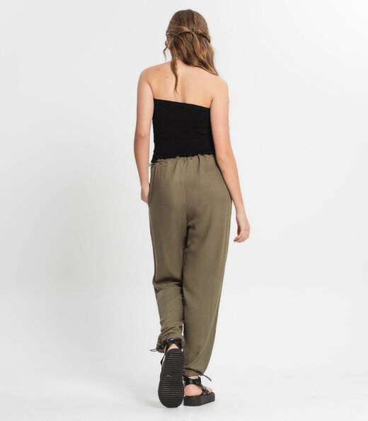 Calça Juvenil Feminina Em Sarja Minty Verde
