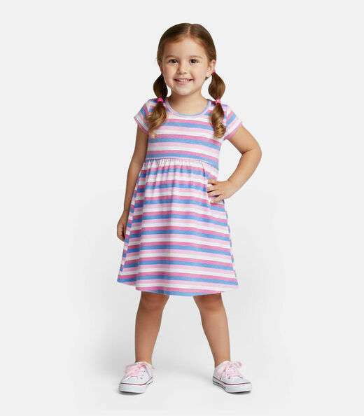 Image_Vestido Infantil Manga Curta Estampado Biju Kids Rosa