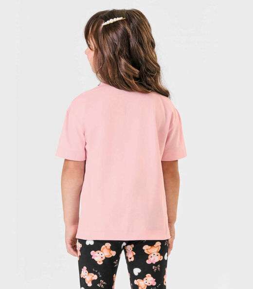 Blusa Infantil Meia Malha Trick Nick Rosa
