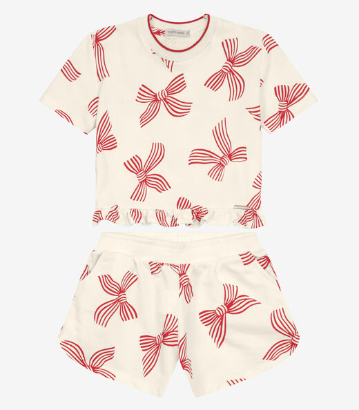 Conjunto Blusa com Shorts em Moletinho Trick Nick Off White