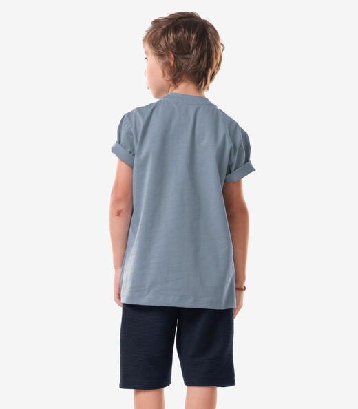 Conjunto Infantil Camiseta Com Bermuda Trick Nick Azul